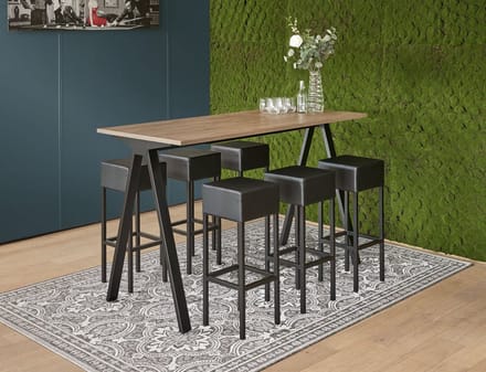 Bartafel Victory breed 120CM kleur frame Zwart (RAL9005) kleur blad Wit