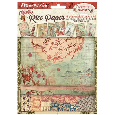 Stamperia Motief strozijde assortiment "Oriental Garden", DIN A6, set van 8