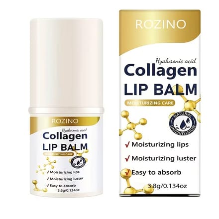 Collageen Lipbalsem met Hyaluronzuur – Hydraterende Lippenbalsem met Vitamine E en Shea Butter – 3,8 g
