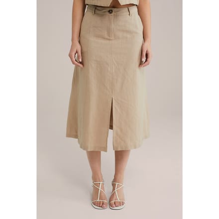 We Fashion Skirt Medium Length Beige Maat: S | Midi Rokken Outlet | Dames | Beige