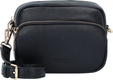 SEIDENFELT MANUFAKTUR Schoudertas Heby Shoulderbag Black / Gold Zwart