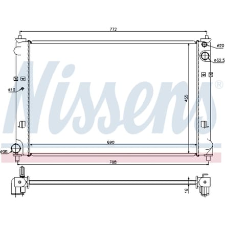 Radiator, motorkoeling NISSENS 62468