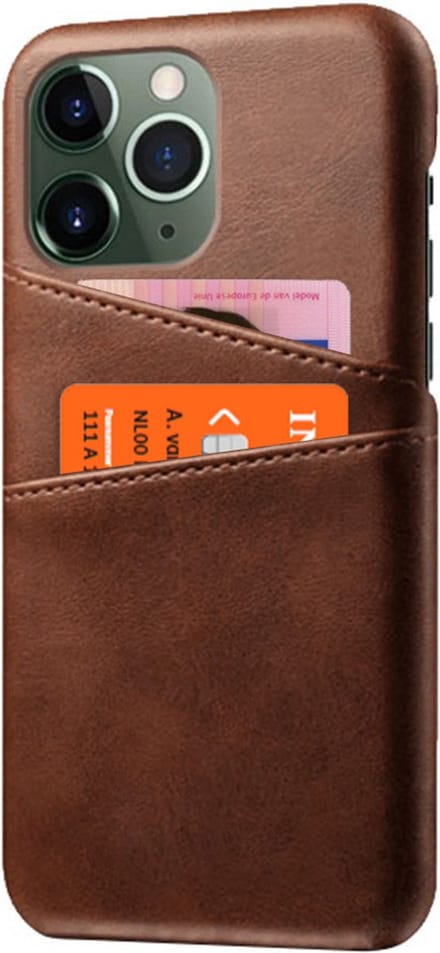 Peachy Duo Cardslot Wallet kunstleer hoesje geschikt voor iPhone 12 Pro Max - bruin