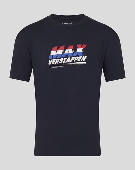 Max Verstappen Front Graphic T-shirt Blauw 2026 Maat M
