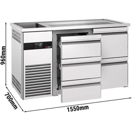 GGM Gastro Bierkoeling PREMIUM - 1550x700mm - 5 laden zilver
