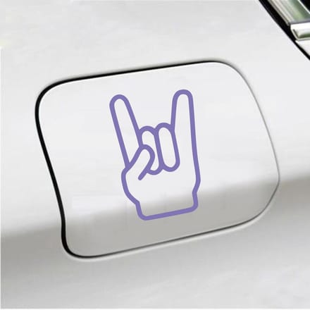 Bumpersticker - Rock N Roll - 13,5 X 8,9 - Paars