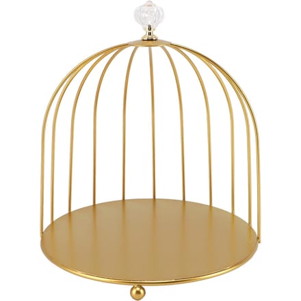 Vogelkooi Cosmetica Organizer Goud Ruimtebesparend IJzer Uniek Multifunctioneel Vogelkooi Make-up Display Single Layer beige