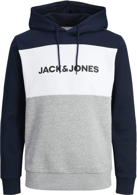 JACK&JONES - JWHLOGO BLOCKING SWEAT HOOD SMU - Heren - Sweaters