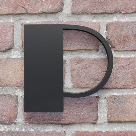 Huisnummer Broadway P zwart - Huisnummerbord - 25 cm - zelfklevend
