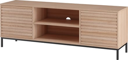 Celine|TV-meubel met 2 deuren en 2 open compartimenten in eikenlook