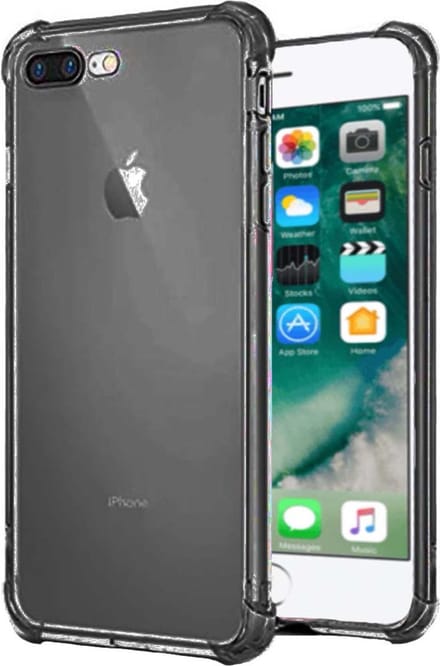 Smartphonica iPhone 7/8 Plus transparant siliconen hoesje - Zwart geschikt voor Apple iPhone 7 Plus;Apple iPhone 8 Plus