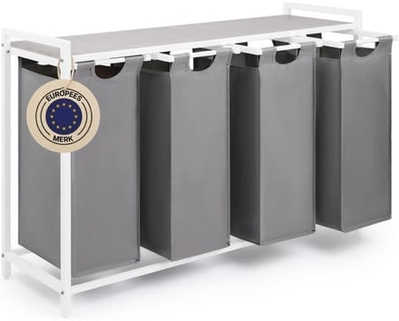 DnA® Wasmand 4 Vakken - Wasmand - Wassorteerder - Crème - 73cm x 111cm x 36cm