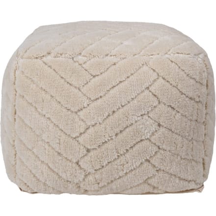 Poef Senna 35 x 50 cm - Luxe Ronde Poef met Visgraatpatroon
