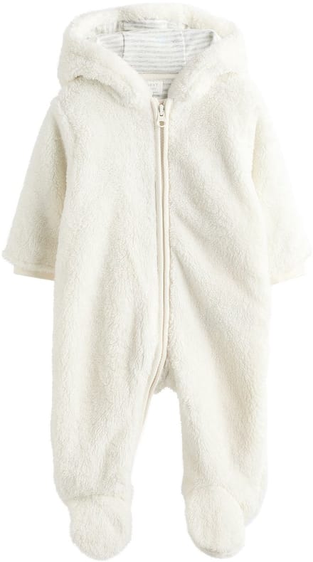 Next - Meisjes - All-in-one voor baby's van zachte fleece met capuchon - Wit
