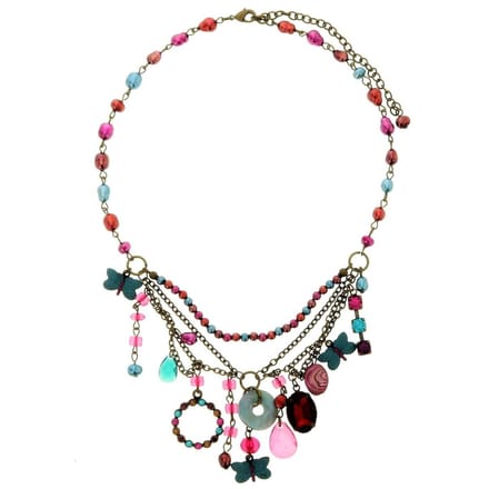 Behave - Multi-color ketting met diverse hangers - Speelse en kleurrijke mode-accessoire