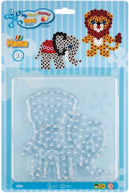 Hama strijkkralenbordjes Maxi - creatieve dierenpret leeuw olifant.
