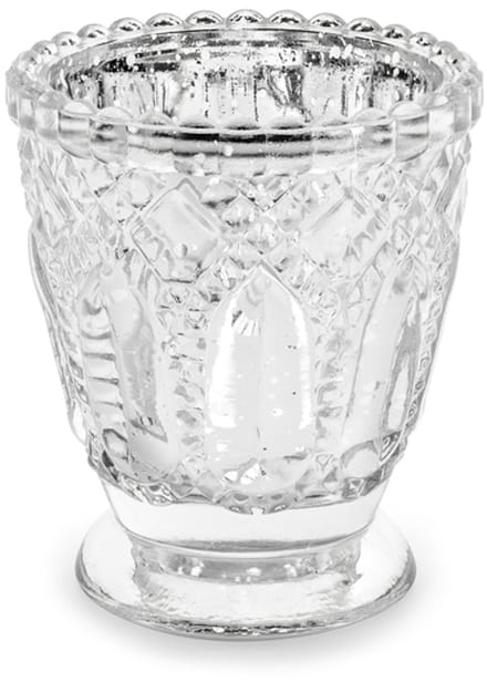 PARTYDECO - 4 transparante glazen theelichthouders 8 cm voor Kerstmis