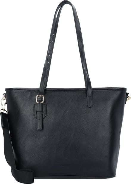 SEIDENFELT MANUFAKTUR Schoudertas Heby Shopper Black / Gold Zwart