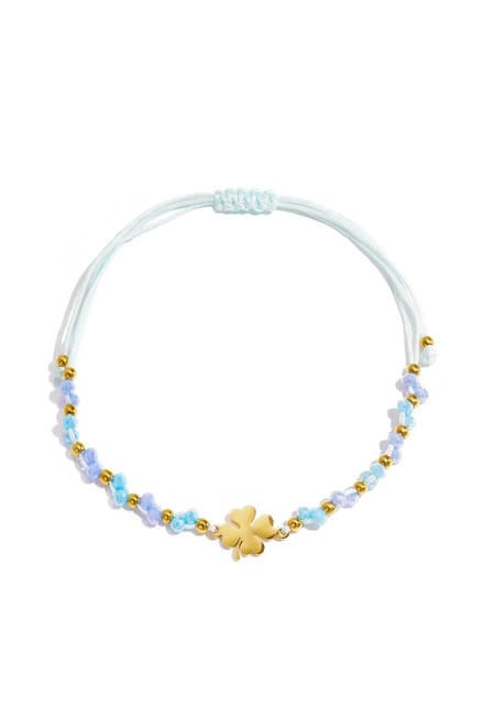 Lucky charm armband Babyblauw/Eén maat