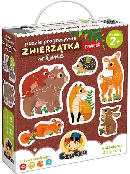 CzuCzu - Progresieve Puzzels - Dieren in het Bos - 2+