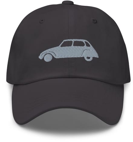 De2pktjes - Geborduurde Citroën Dyane pet - Donkergrijs