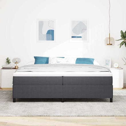 vidaXL - Boxspring - bed - Donkergrijs - 200 - x - 200 - cm - Corduroy - stof