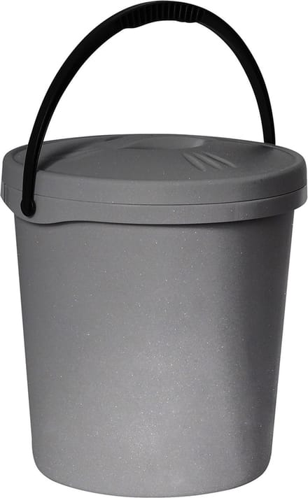 Plast Team - Emmer met deksel en handvat, 16 liter - grijs