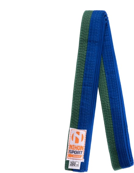 Tweekleurige judo- en karateband Nihon | stevige kwaliteit | Groen / Blauw (Maat: 280)