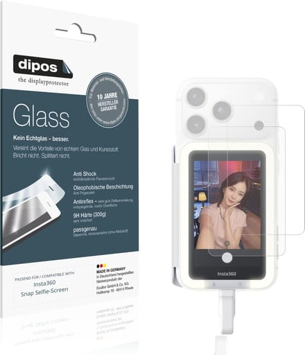 dipos – 2x Matte Pantserfolie geschikt voor Insta360 Snap Selfie-Screen | 9H Screenprotector