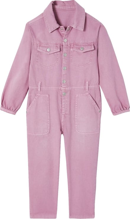 Vertbaudet Lange meisjesjumpsuit in garment-dyed stof