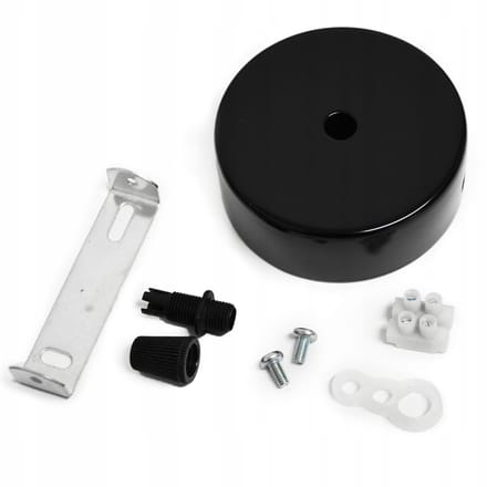 SMX Design - Stalen Plafondrozet - Zwart - 80mm - Inclusief Accessoires