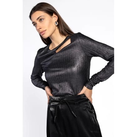 AAIKO Millie Pes 144 Tops & T-shirts Dames - Shirt - Metallic - Maat M