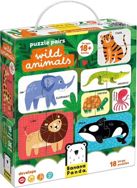 Tweedelige Puzzel Baby Dieren 18 maanden+