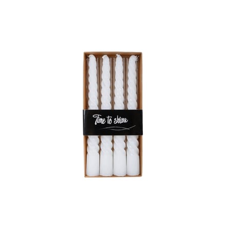 Tafelkaars twist wit 4uur 4stuks 2,2x2,2x19cm