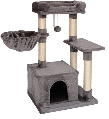 Krabboom klimboom krabpaal kattenboom hoogte 85 cm Donkergrijs