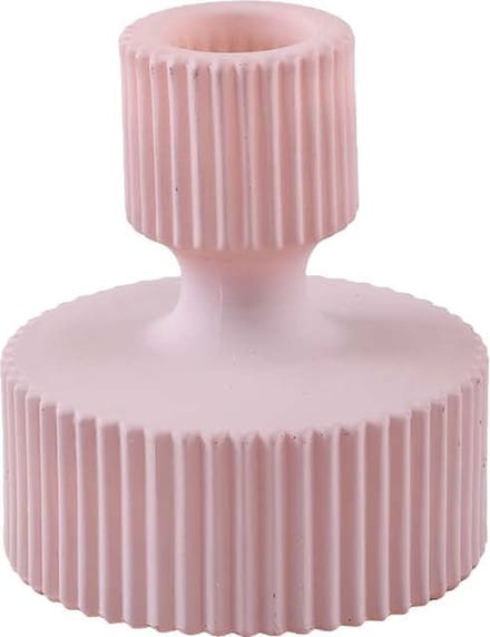 PTMD Gynna Ronde Kandelaar - H9 x Ø8 cm - Glas - Lichtpaars
