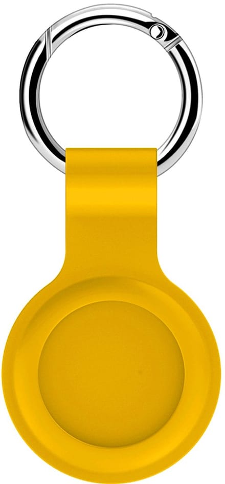 By Qubix - AirTag case shock series - siliconen sleutelhanger met ring - geel