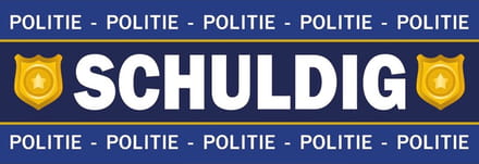 Politie schuldig sticker 6 x 19 cm