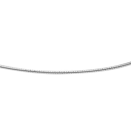 YO&NO - Ketting - Zilver - Omega rond -  1,25 mm - 42 + 3 cm - Zilver 925