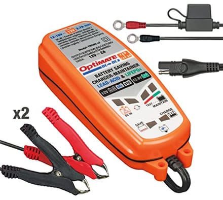 DC naar DC 12V Acculader en Druppellader - 6-Traps, 2A voor Lood-zuur en Lithium Accu's