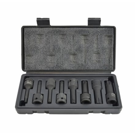 AWTools - Torx Impact Socket Set - 8 stuks - Cr-Mo Staal - Zwart Fosfaat