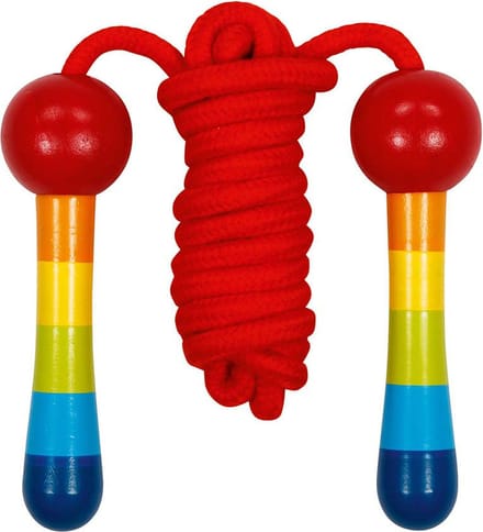 Goki Houten Springtouw Regenboog, 200cm