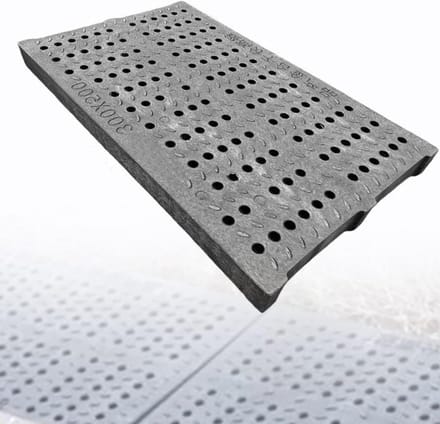 Afvoerrooster - Afdekplaat - Efficiënte afwatering - Antislip oppervlak - 50x35x3 cm - Zwart