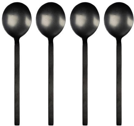 Leeff - Lepeltjes 'Charlot' (Set van 4, Zwart)