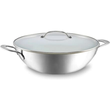 Habonne Avance Triply Wok - 34 cm - RVS - met glasdeksel