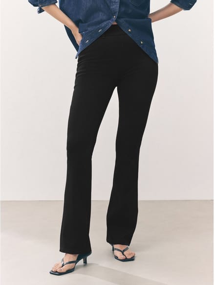 Next - Dames - Jersey bootcut-legging, petite - Petite - Zwart