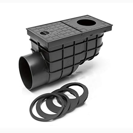 Horizontale regenzinkbak met rooster 110 mm - Afvoeroplossing voor regenwater