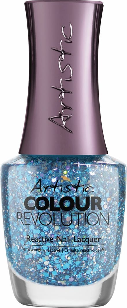 Artistic Nail Design Colour Revolution ' Emotion ' ( Transparant Blauw met grove Glitter )