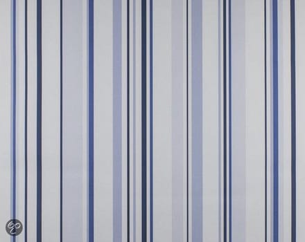 Dutch Wallcoverings behang streep - blauw/wit