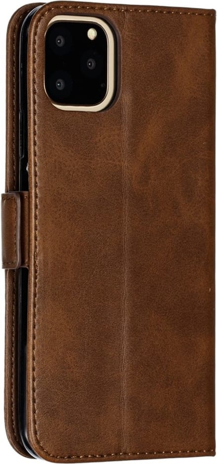 Peachy Leren Wallet Bookcase hoesje portemonnee geschikt voor iPhone 11 Pro Max - Bruin
